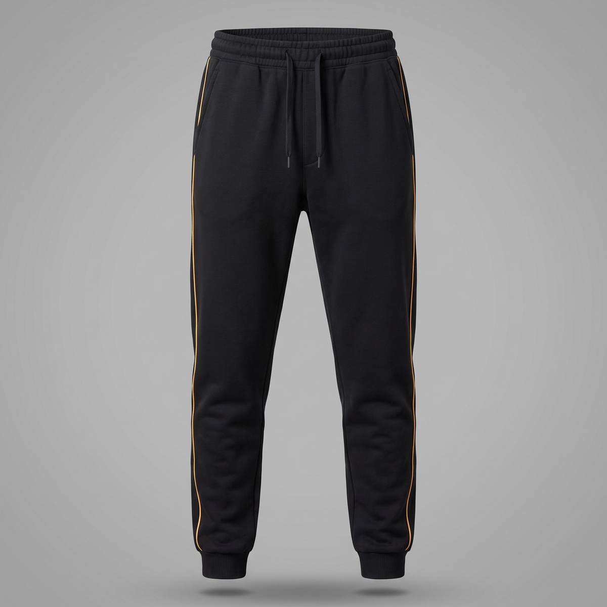 Men's Classic Streetwear Track Pants in black, front view